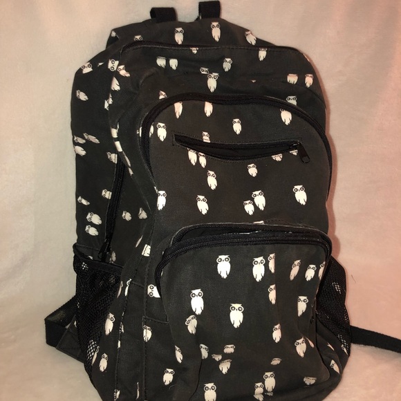 Aeropostale Womens Backpack Black Owls